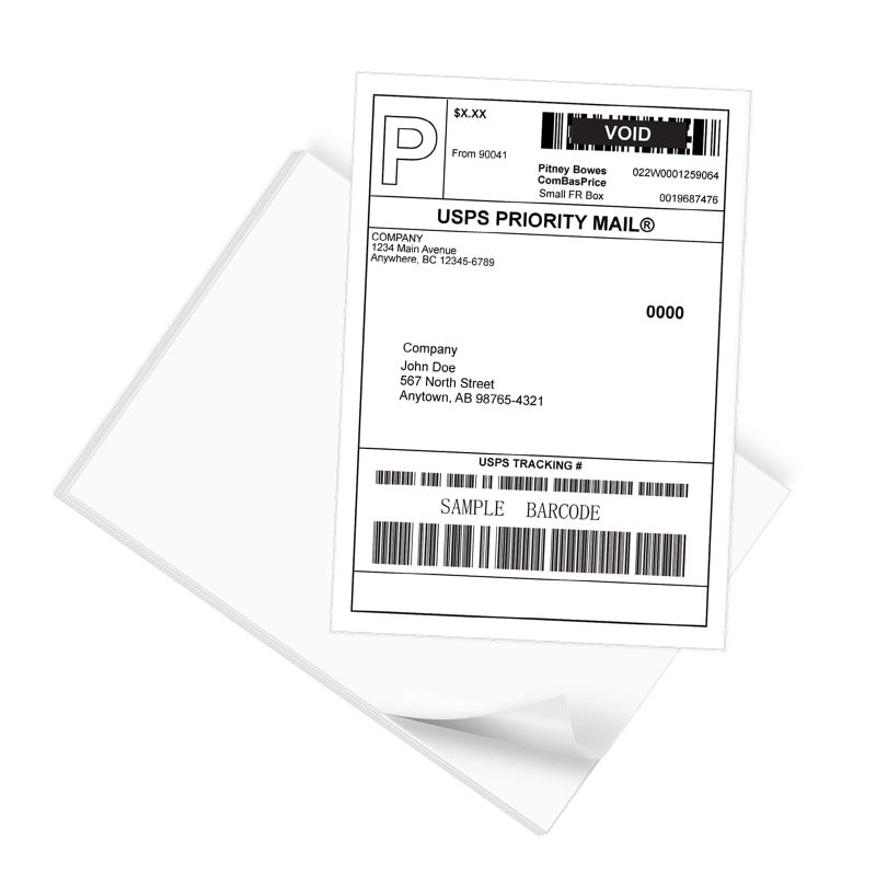 9527 Product 100 Sheets Sticker Labels 8-1/2" x 11" Shipping Address Labels for Laser/Ink Jet Printer,100 Labels. - Image 2